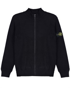 Черная кофта с застежкой на молнию детская Stone island