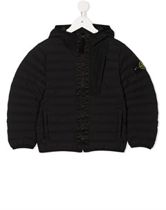 Пуховик с нашивкой логотипом Stone island junior