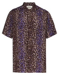 Рубашка с леопардовым принтом и короткими рукавами Wacko maria