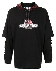 Футболка с двойными рукавами и логотипом Aape by a bathing ape