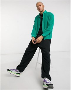 Ярко зеленая флисовая oversize рубашка в стиле 90 х Asos design
