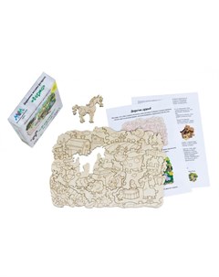 Деревянная игрушка мозаика раскраска Ферма Мум