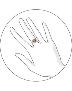 Кольцо из серебра с коричневой стеклянной вставкой и фианитами Sokolov