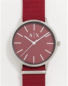 Часы бордового цвета с нейлоновым ремешком Cayde AX 2711 Armani exchange