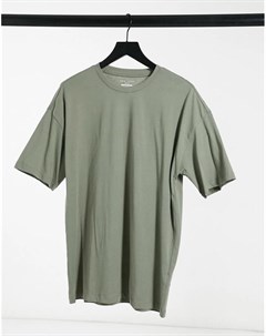 Зеленая oversized футболка с круглым вырезом New look