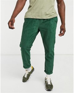 Зеленые вельветовые брюки узкого кроя с эластичным поясом Asos design