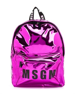 Рюкзак с логотипом и эффектом металлик Msgm kids
