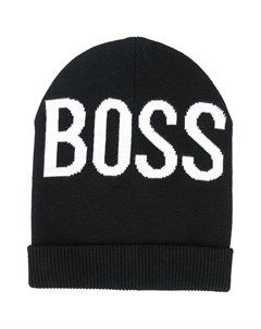 Вязаная шапка бини с контрастным логотипом Boss kidswear
