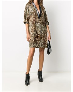 Платье с принтом с леопардовым принтом Just cavalli