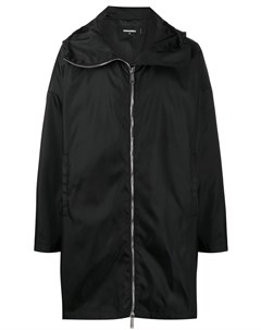 Пальто на молнии с капюшоном и логотипом Dsquared2