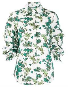Рубашка с присборенными рукавами и цветочным принтом Victoria victoria beckham