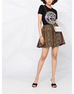 Расклешенная юбка мини со змеиным принтом Versace