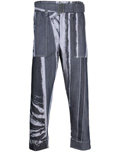 Зауженные брюки с графичным принтом Issey miyake