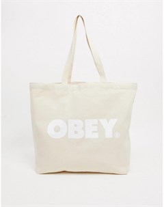 Белая сумка тоут с логотипом Obey