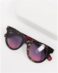 Круглые солнцезащитные очки в черепаховой оправе с розовыми стеклами Marc jacobs