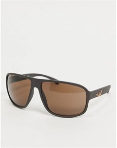 Квадратные солнцезащитные очки в коричневой оправе Emporio armani