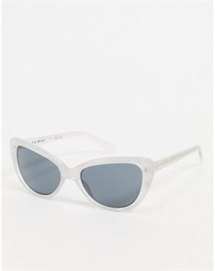 Белые солнцезащитные очки в крупной оправе Aj morgan
