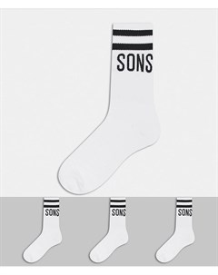 Комплект из 3 пар белых носков с логотипом Only & sons