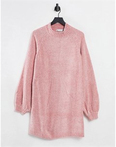 Розовое платье джемпер с открытыми плечами x Billie Faiers In the style