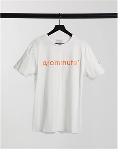 Белая футболка с фирменным принтом Arcminute The arcminute