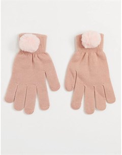Розовые перчатки с помпоном Svnx