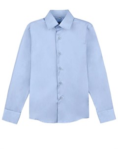 Хлопковая рубашка голубого цвета Colletto bianco