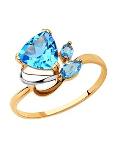Кольцо из золота с голубыми топазами Sokolov