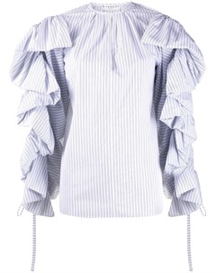 Блузка в тонкую полоску с оборками Givenchy