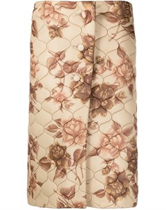 Стеганая юбка с цветочным принтом Kwaidan editions
