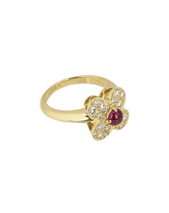 Золотое кольцо Alhambra с бриллиантами Van cleef & arpels