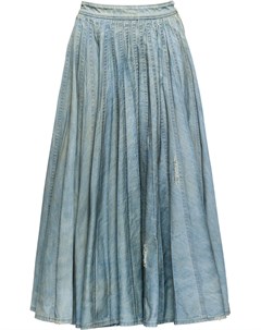 Джинсовая юбка со складками Miu miu