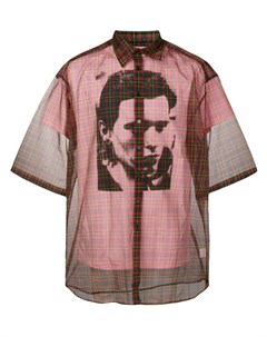 Рубашка в клетку с короткими рукавами Raf simons