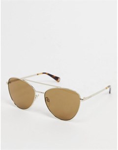 Солнцезащитные очки авиаторы в золотистой оправе Love moschino