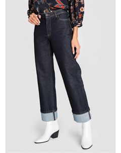 Прямые широкие джинсы с подворотами Ostin