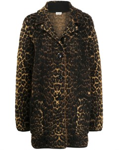 Пальто с леопардовым принтом Saint laurent