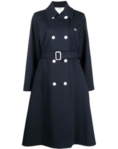 Двубортное пальто с поясом Lacoste