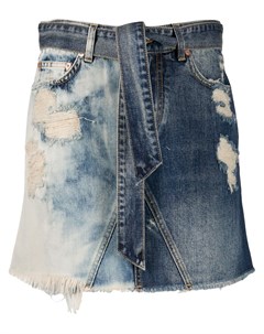 Джинсовая юбка мини с эффектом потертости Givenchy
