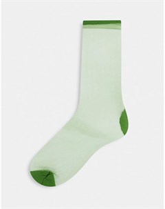 Прозрачные блестящие носки до щиколотки цвета хаки Asos design
