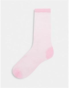 Прозрачные блестящие носки розового цвета высотой до середины голени Asos design