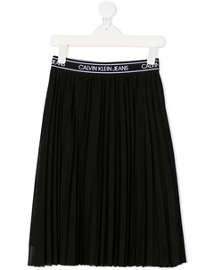 Плиссированная юбка с логотипом Calvin klein kids