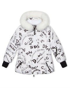Пальто с капюшоном и логотипом Dolce & gabbana kids