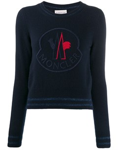 Трикотажный свитер оверсайз с логотипом Moncler