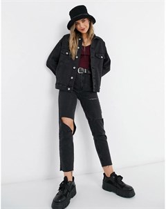 Черная джинсовая куртка в стиле oversized Cotton:on