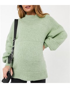 Зеленый джемпер в стиле oversized с декоративной строчкой ASOS DESIGN Maternity Asos maternity