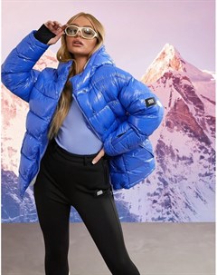 Блестящая утепленная горнолыжная куртка с высоким воротником ski Asos 4505