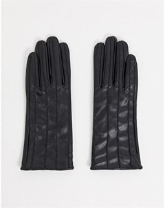 Черные перчатки из искусственной кожи с декоративными швами Na-kd