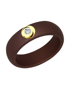 Кольцо из коричневой керамики с бриллиантом Sokolov