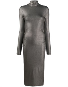 Платье с высоким воротником и эффектом металлик Majestic filatures