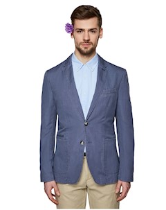 Льняной приталенный пиджак United colors of benetton