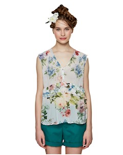 Блузка без рукавов с цветочным принтом United colors of benetton